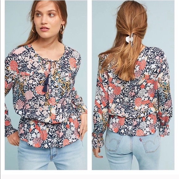 Anthropologie Tops - Anthropologie Begonia Peasant Top by Maeve